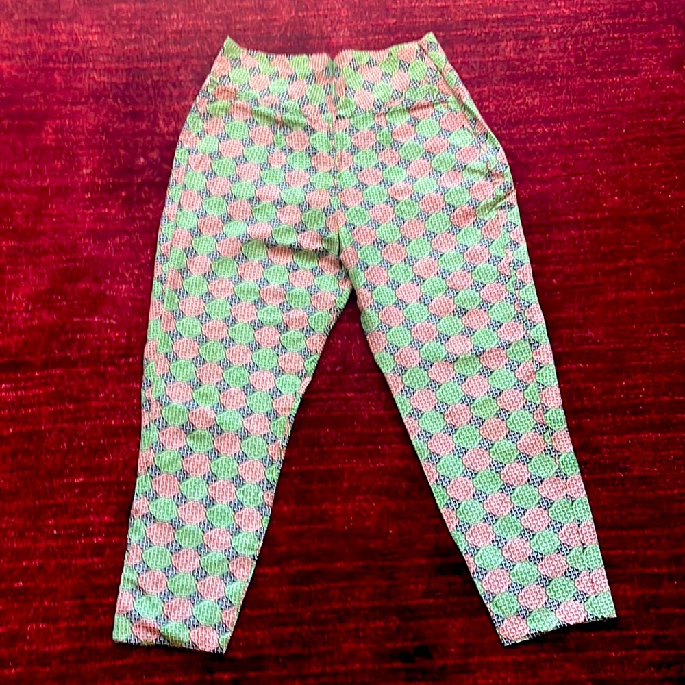 Cropped print pants. Size US 8.